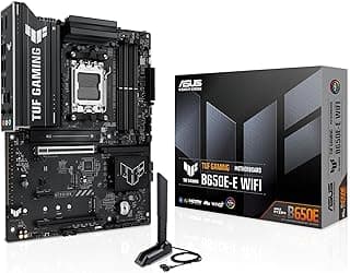 ASUS Placa-mãe TUF GAMING B650E-E WIFI AMD AM5 B650 ATX, 8+2+1 80A DrMOS stage, DDR5, PCIe 5.0 Ready, 3x M.2, Wi-Fi 6E, 2.5 GB LAN, DisplayPort, HDMI™, USB 20Gbps Type-C®, BIOS FlashBack™, Aura Sync