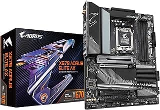 GIGABYTE X670 AORUS Elite AX (AM5/LGA 1718/AMD/ X670/ ATX/ 5 anos de garantia/DDR5/Quad M.2/PCIe 5.0/USB 3.2 Gen2X2 Tipo-C/AMD WiFi 6E/ 2.5GbE LAN/Q-Flash Plus/M.2 EZ-Latch/placa mãe para jogos)
