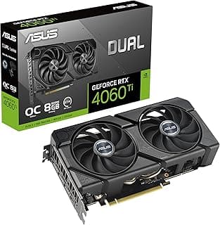 ASUS Dual GeForce RTX™ 4060 Ti EVO OC Edition 8GB GDDR6 (PCIe 4.0, 8GB GDDR6, DLSS 3, HDMI 2.1a, DisplayPort 1.4a, Design de ventilador Axial-Tech, tecnologia 0dB, placa traseira protetora, tecnologia