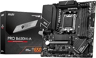 MSI Placa-mãe PRO B650M-A WiFi V1, Micro-ATX - Suporta processadores AMD Ryzen 9000/8000/7000, AM5 - DDR5 Memory Boost 6000+MHz/OC, 2 x PCIe 4.0 x16, 2 x M.2 Gen4, LAN 2.5G
