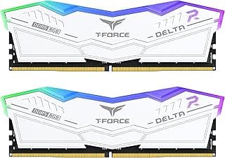 TEAMGROUP T-Force Delta RGB DDR5 Ram 96GB (2x48GB) 6800MHz PC5-54400 CL36 Módulo de memória RAM para 600 Série 700 Chipset XMP 3.0 Pronto Branco - FF4D596G6800HC36DDC01