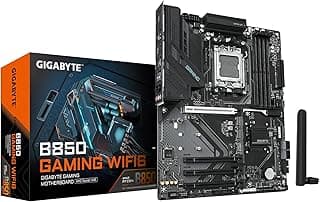 GIGABYTE Placa-mãe B850 Gaming WIFI6 AMD AM5 LGA 1718, ATX, DDR5, 3X M.2, PCIe 5.0, USB-C, WIFI6E, LAN 1GbE, EZ-Latch, Garantia de 5 anos