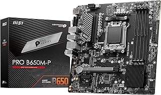MSI Placa-mãe PRO B650M-P V1, Micro-ATX - Suporta processadores AMD Ryzen 9000/8000/7000, AM5 - DDR5 Memory Boost 6000+MHz/OC, 1 x PCIe 4.0 x16, 2 x M.2 Gen4, LAN 2.5G