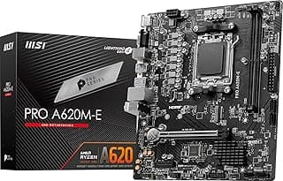MSI Placa-mãe PRO A620M-E ProSeries (processadores AMD 9000/8000/7000, AM5, DDR5, PCIe 4.0, SATA 6Gb/s, M.2, USB 3.2 Gen 1, DVI/HDMI, mATX)
