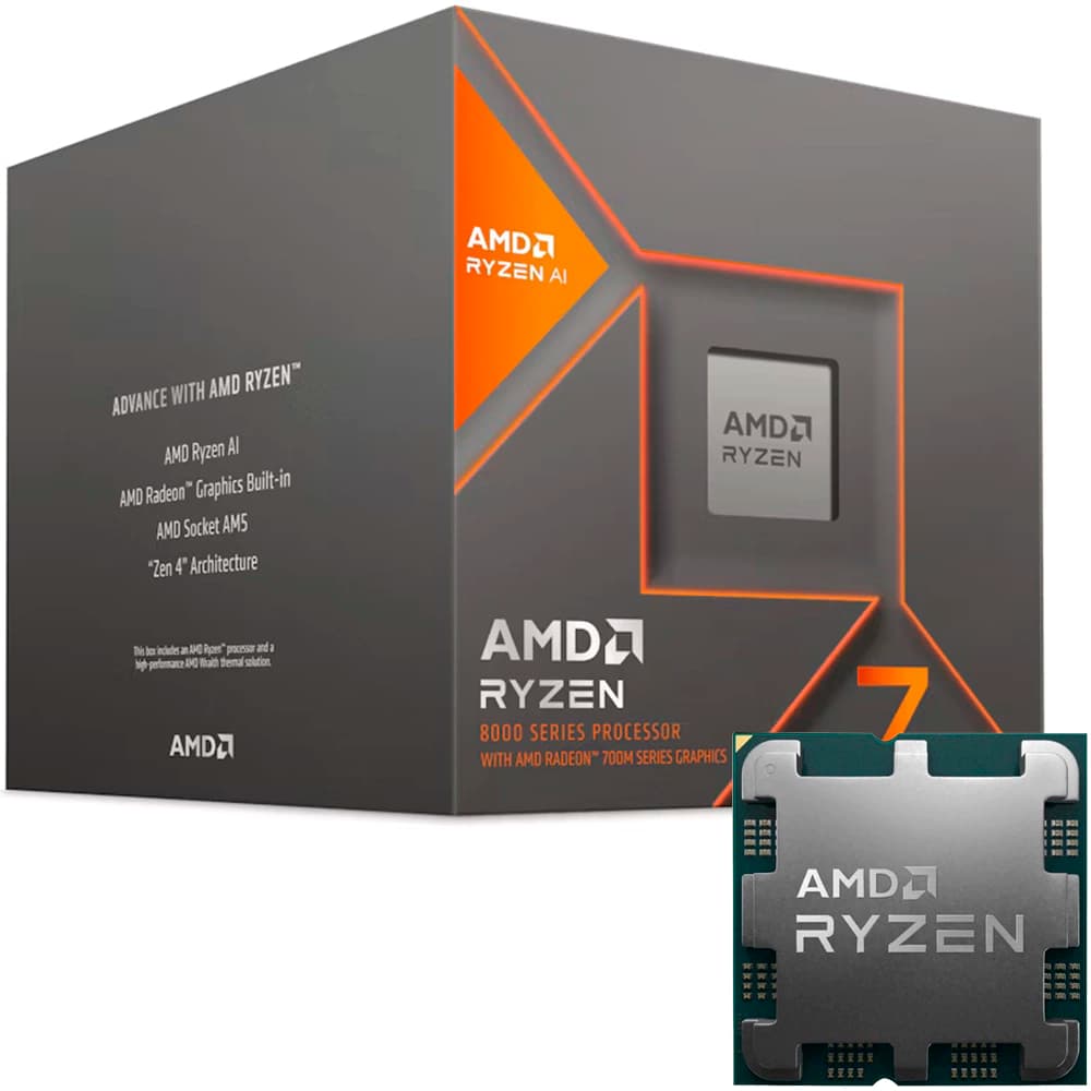 Processador Amd Ryzen 7 8700g, 8 Core 16 Threads, Cache 24mb, 4.2ghz (5.1ghz Max. Turbo), Am5, Zen 4, 8000 Séries, Amd Radeon™ 780M - 100-100001236BOX