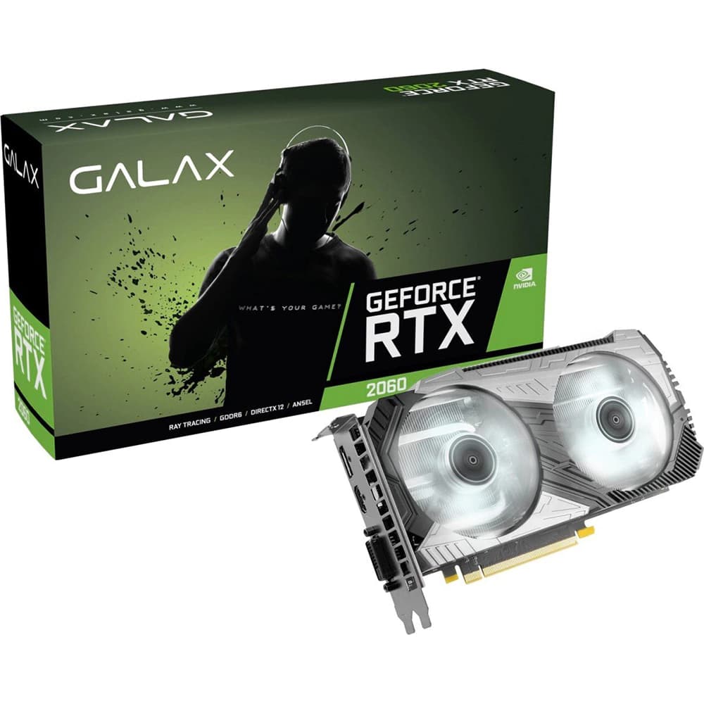 Placa De Vídeo Galax Nvidia Geforce 1click Oc Rtx 2060 6gb Gddr6 256 Bits - 26NRL7HP68CX