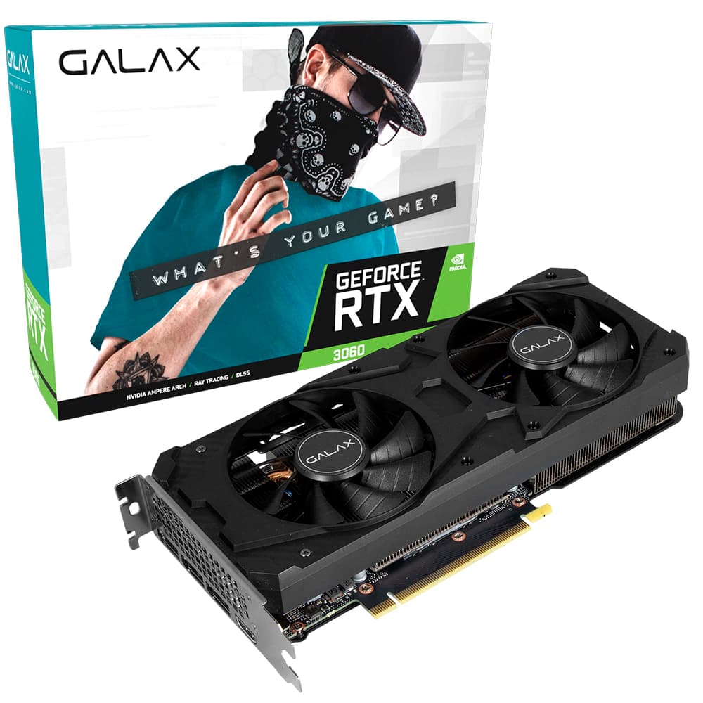 Placa De Vídeo Galax Nvidia Geforce 1-Click Oc Rtx 3060 12gb Gddr6 192 Bits - 36NSL8MD6OCC