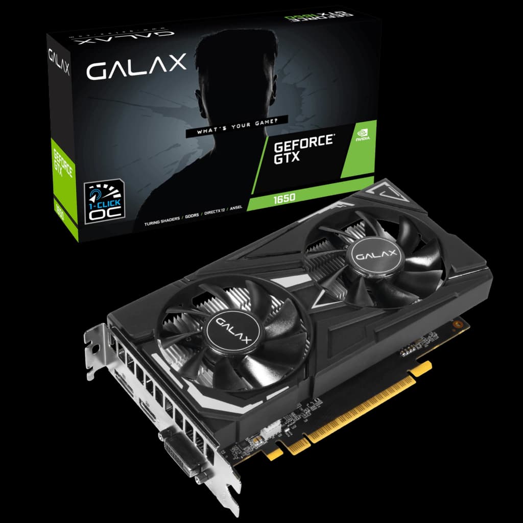 Placa De Vídeo Galax Nvidia Geforce 1-Click OC GTX 1650 4GB GDDR5 128 Bits - 65SQH8DS08EX