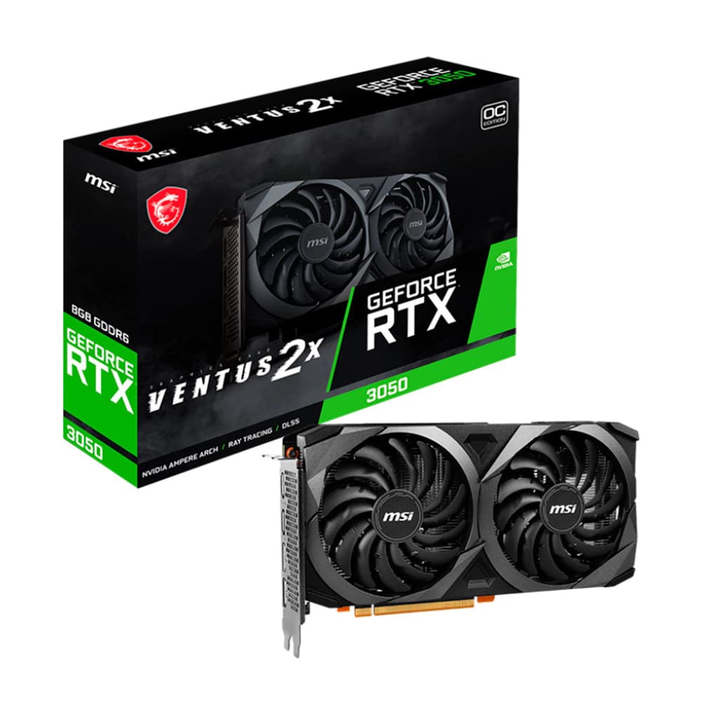 Placa De Vídeo Msi Nvidia Geforce Ventus 2x Oc Rtx 3050 8gb Gddr6 Lhr 128 Bits - 912-V500-008