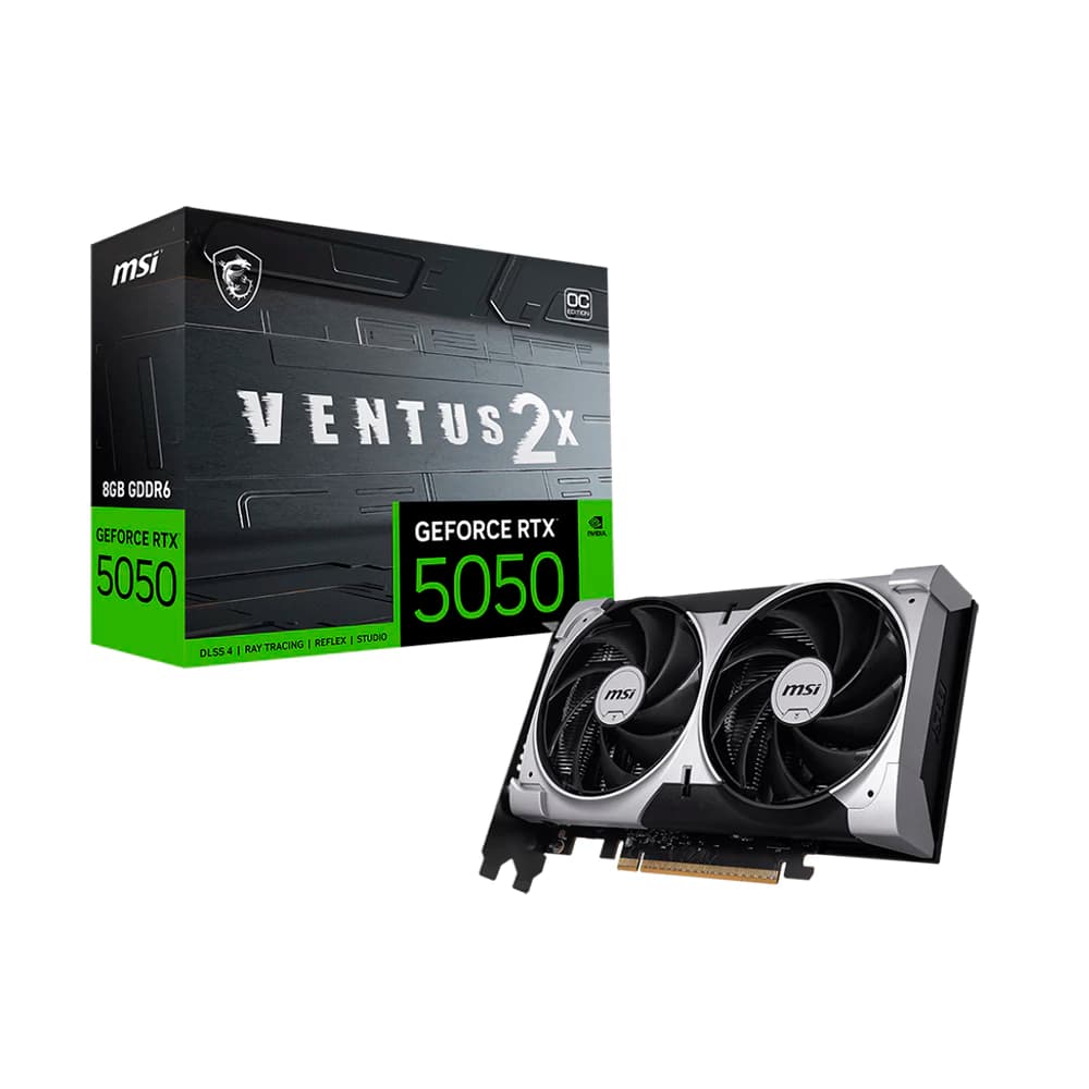 Placa De Vídeo Msi Nvidia Geforce Ventus Oc Edition 2x Preta Rtx5050 8gb Gdrr6 128 Bits - 912-V538-010