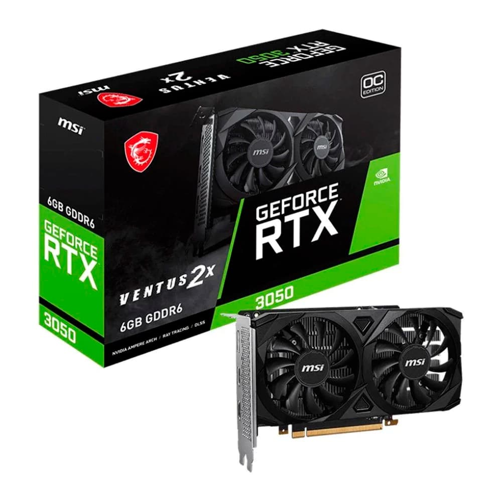 Placa De Vídeo Msi Nvidia Geforce Ventus Oc Edition 2x Rtx 3050 6gb Gddr6 96 Bits - 912-V812-060