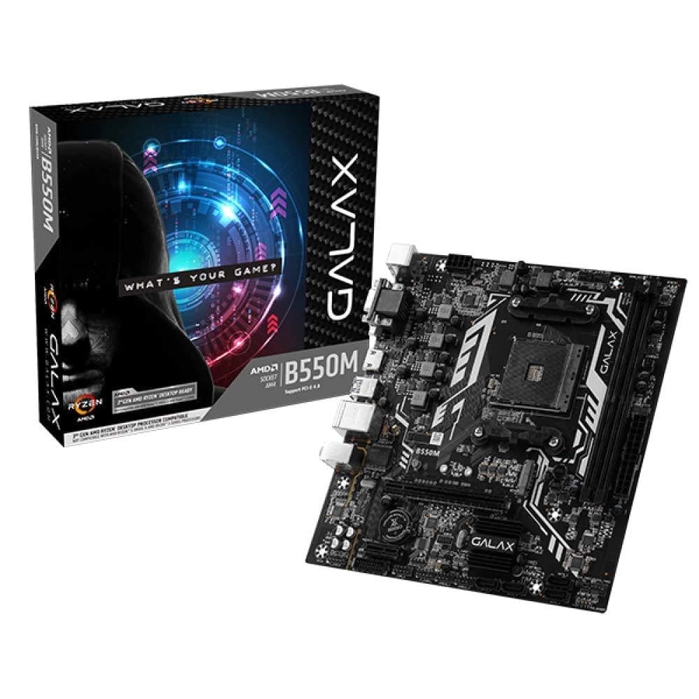 Placa Mãe Galax B550m, Amd Am4 Matx, 2xddr4, Usb 2.0, Usb 3.2, Vga, Dvi, Hdmi - AB550MAGCHY1CW