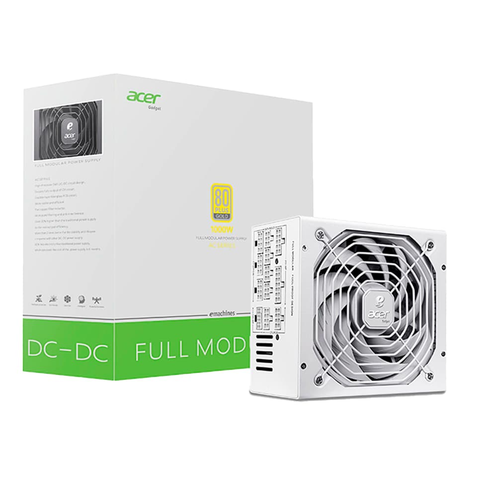 Fonte Real Acer 1000w Branca Pci-E 5.0 80 Plus Gold Modular - AC1000WH