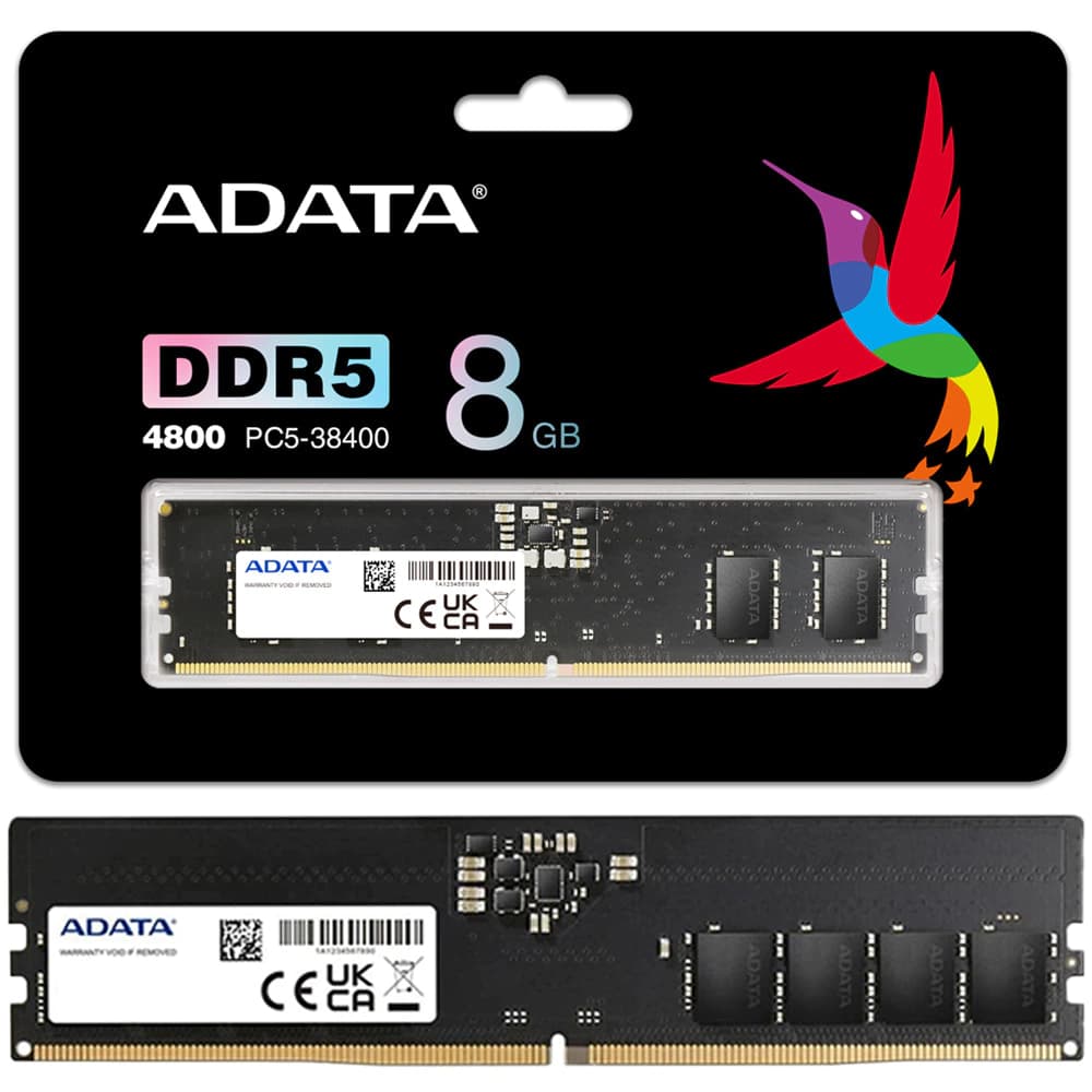 Memória Adata Value Preta Ddr5 8gb Cl40 4800mhz - AD5U48008G-S