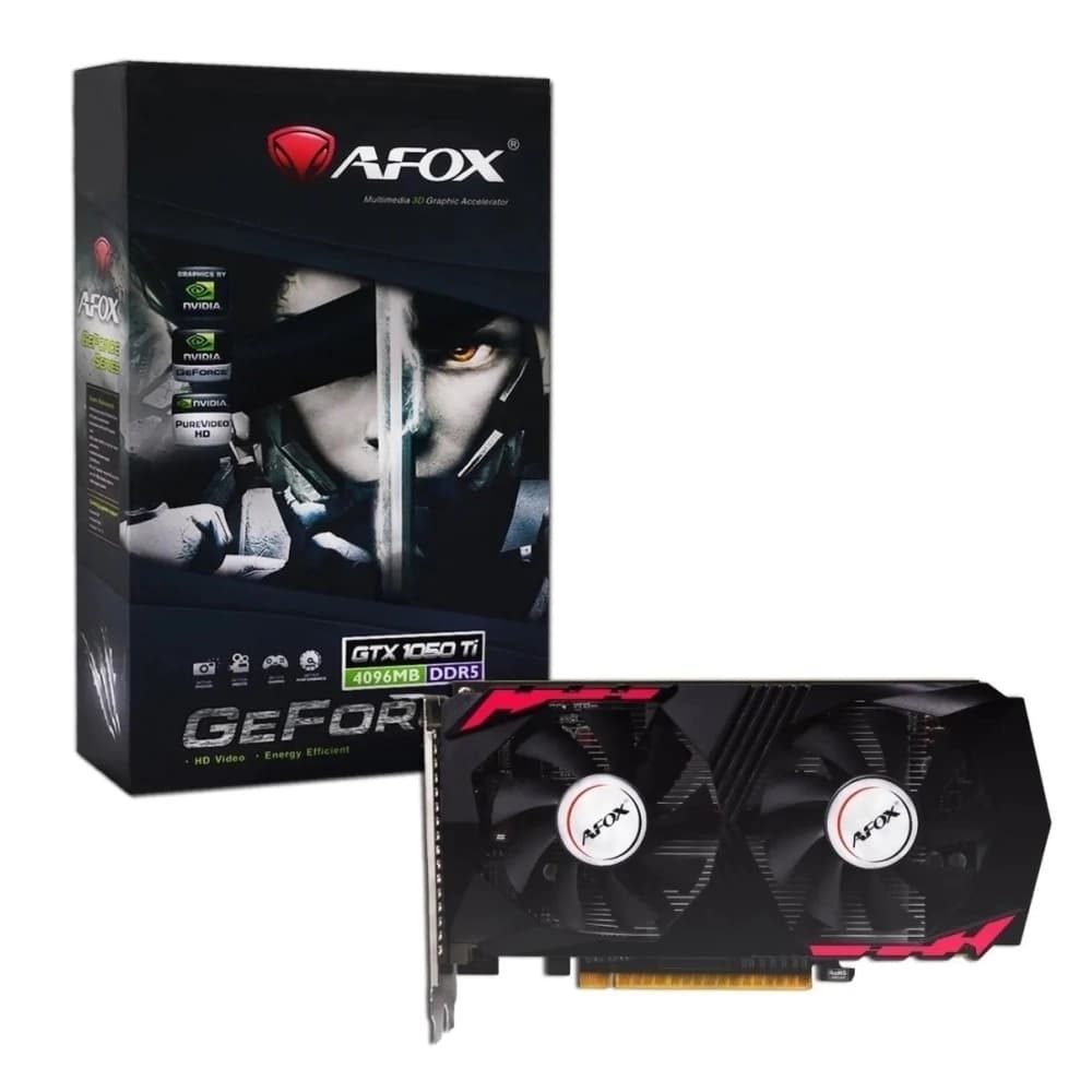 Placa De Vídeo Afox Nvidia Geforce Gtx1050 Ti 4gb Gddr5 128 Bits - AF1050TI-4096D5H2