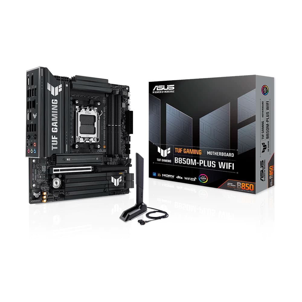 Placa Mãe Asus Tuf B850m-Plus Wifi, Amd Am5 Matx, 4xddr5, Usb Tipo C, Rede Realtek 2.5gb, Wi-Fi 6e, Hdmi, Dp