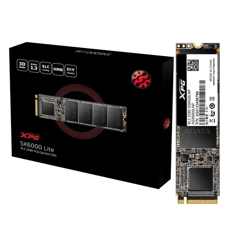 M.2 Adata Xpg Gammix Sx6000 Lite Pci-E 128gb Leituras: 1800mb/S E Gravações: 600mb/S - ASX6000LNP-128GT-C