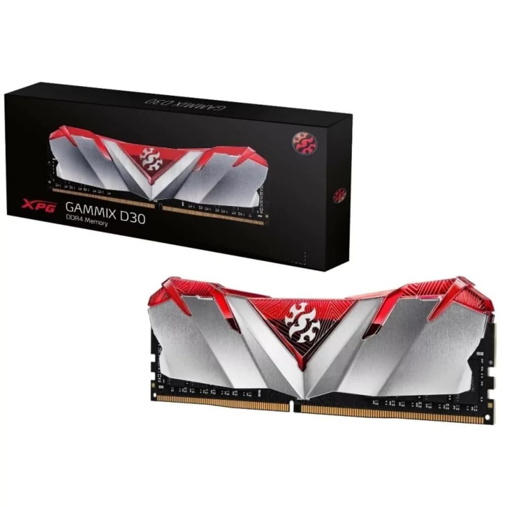 Memória Gamer Adata Xpg Gammix D30 Vermelho/Prata Ddriv 8gb 3000mhz - AX4U300038G16A-SR30
