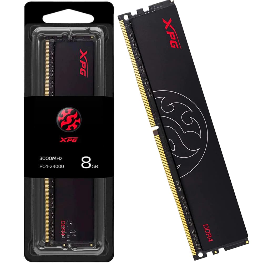 Memória Gamer Xpg Gammix Hunter Preta Ddriv 8gb Cl16 3000mhz - AX4U30008G16A-SBHT