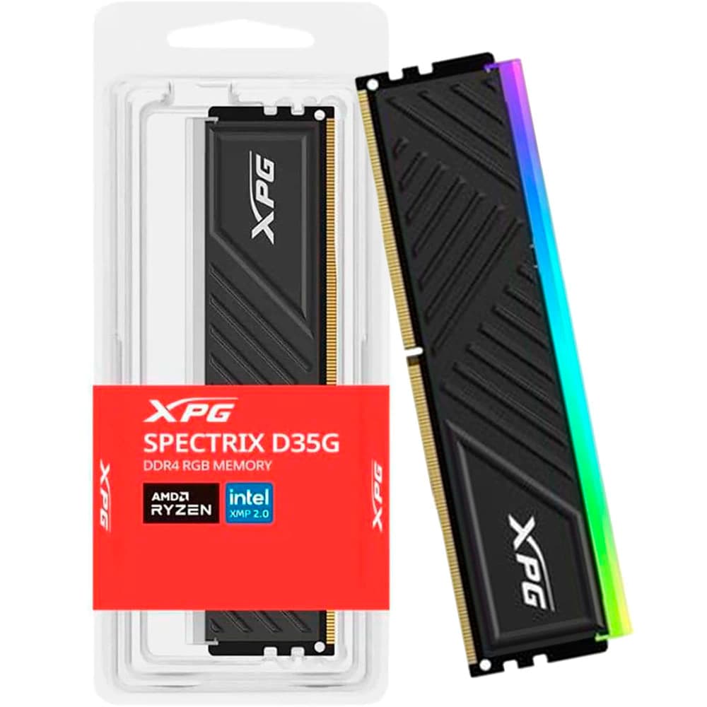 Memória Gamer Adata Xpg Spectrix D35g Rgb Preto Ddriv 16gb 3600mhz - AX4U360016G18I-SBKD35G