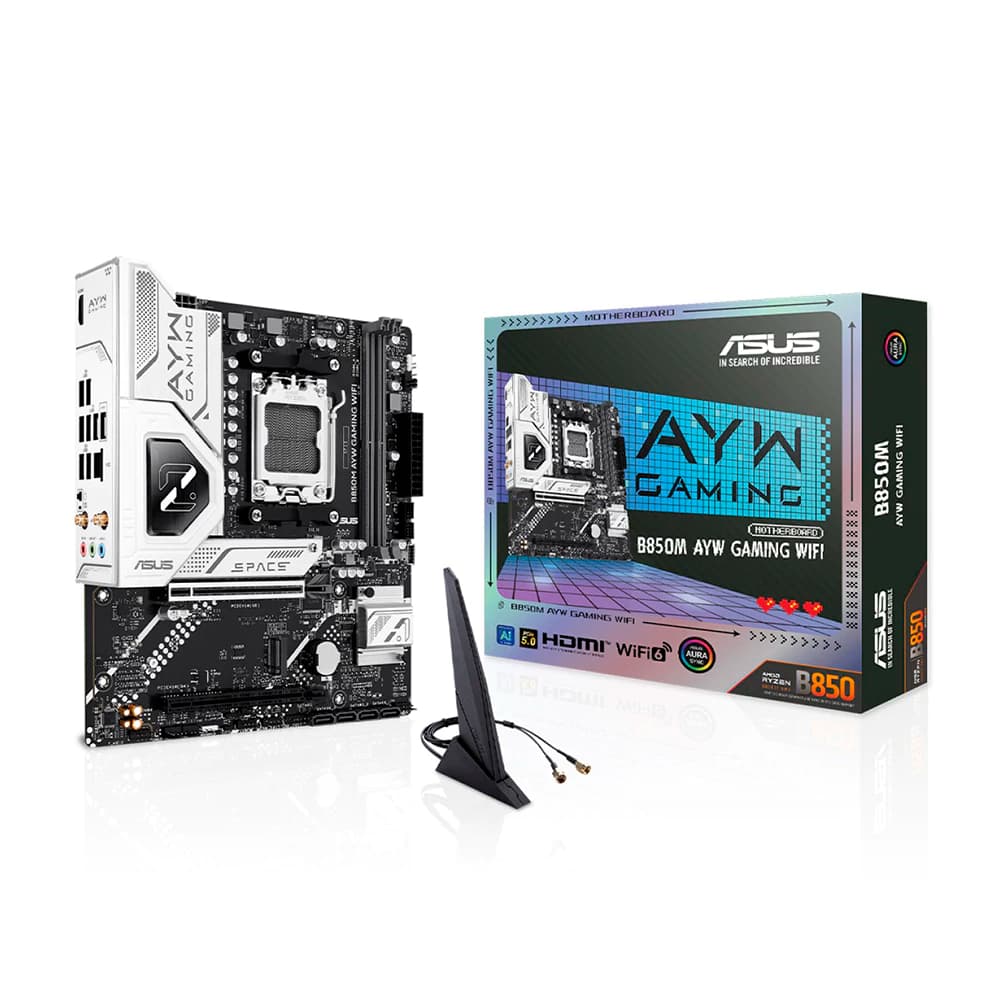 Placa Mãe Asus B850m Ayw Wifi, Amd Socket Am5 Matx, 2xddr5, Usb Tipo C, M.2, Realtek 2.5gb, Wi-Fi 6, Hdmi