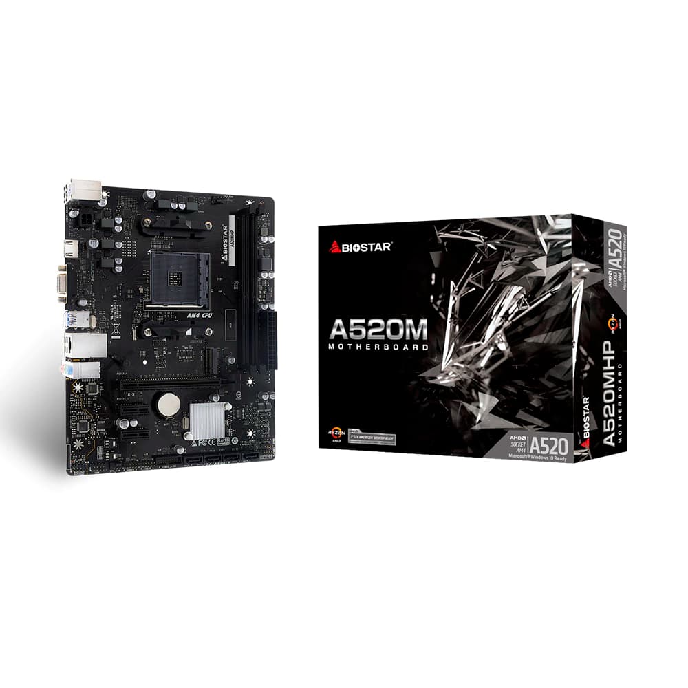 Placa Mãe Biostar A520mhp, Amd Am4 Matx, 2xddr4, Usb 2.0, Usb 3.1, Hdmi, Dp