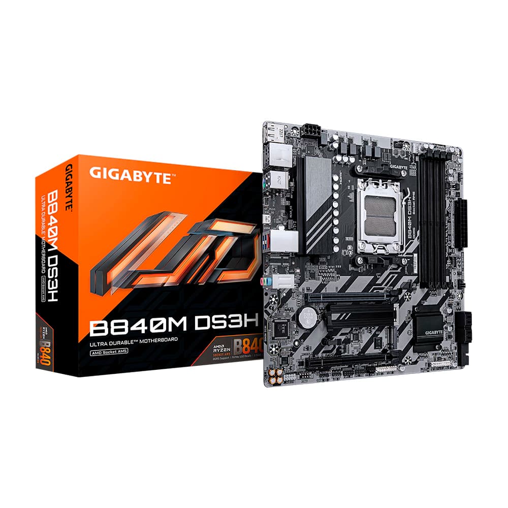 Placa Mãe Gigabyte B840m Ds3h, Amd Am5 Matx, 4xddr5, Usb 3.2, Rede Realtek 2.5gbe, Hdmi, Dvi, Dp