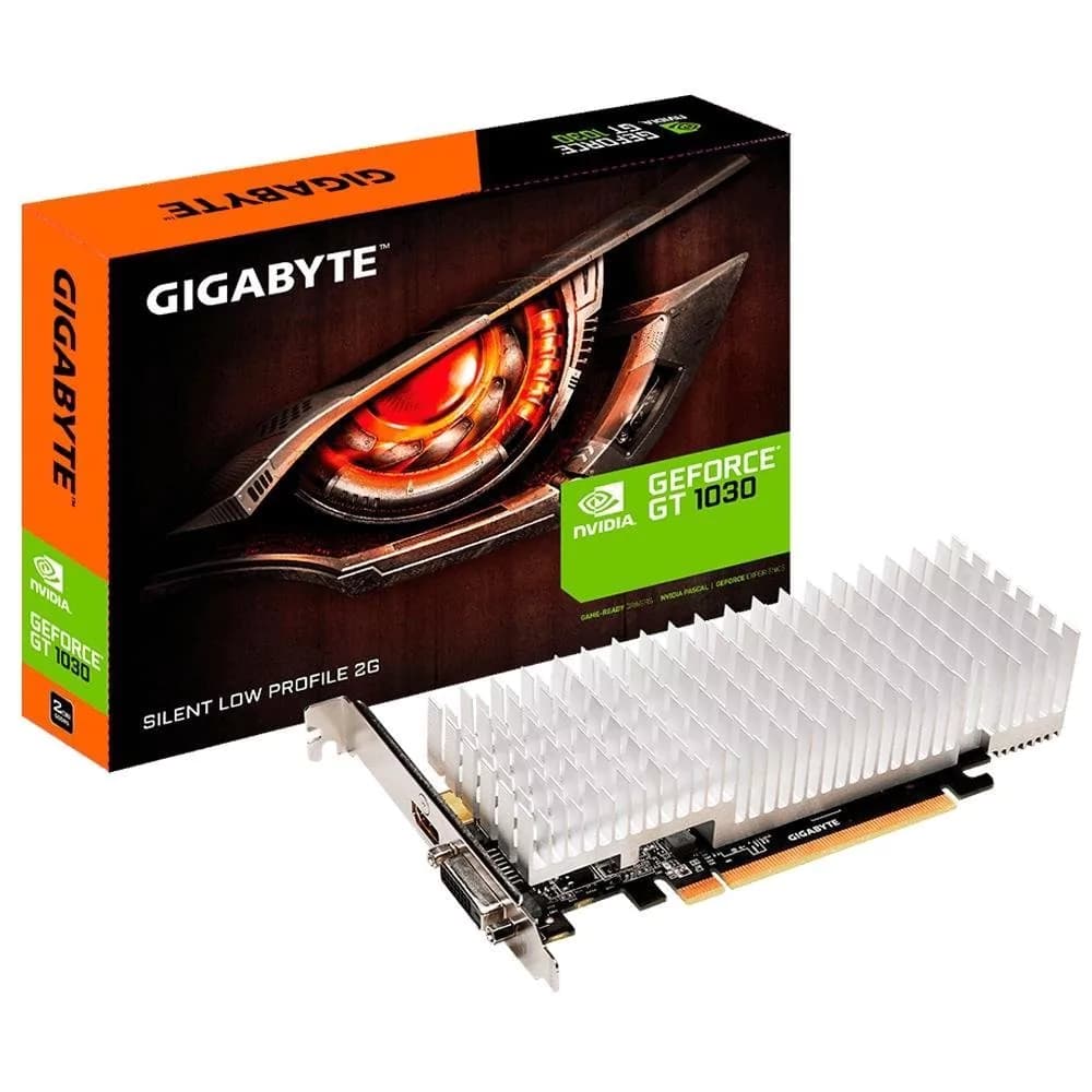 Placa De Vídeo Gigabyte Nvidia Geforce Gt1030 Low Profile 2gb Gddr5 64 Bits - GV-N1030SL-2GL