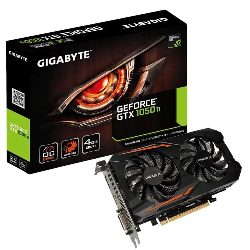Placa De Vídeo Gigabyte Nvidia Geforce Windforce Oc Edition Gtx1050ti 4gb Gddr5 128 Bits - GV-N105TOC-4GD