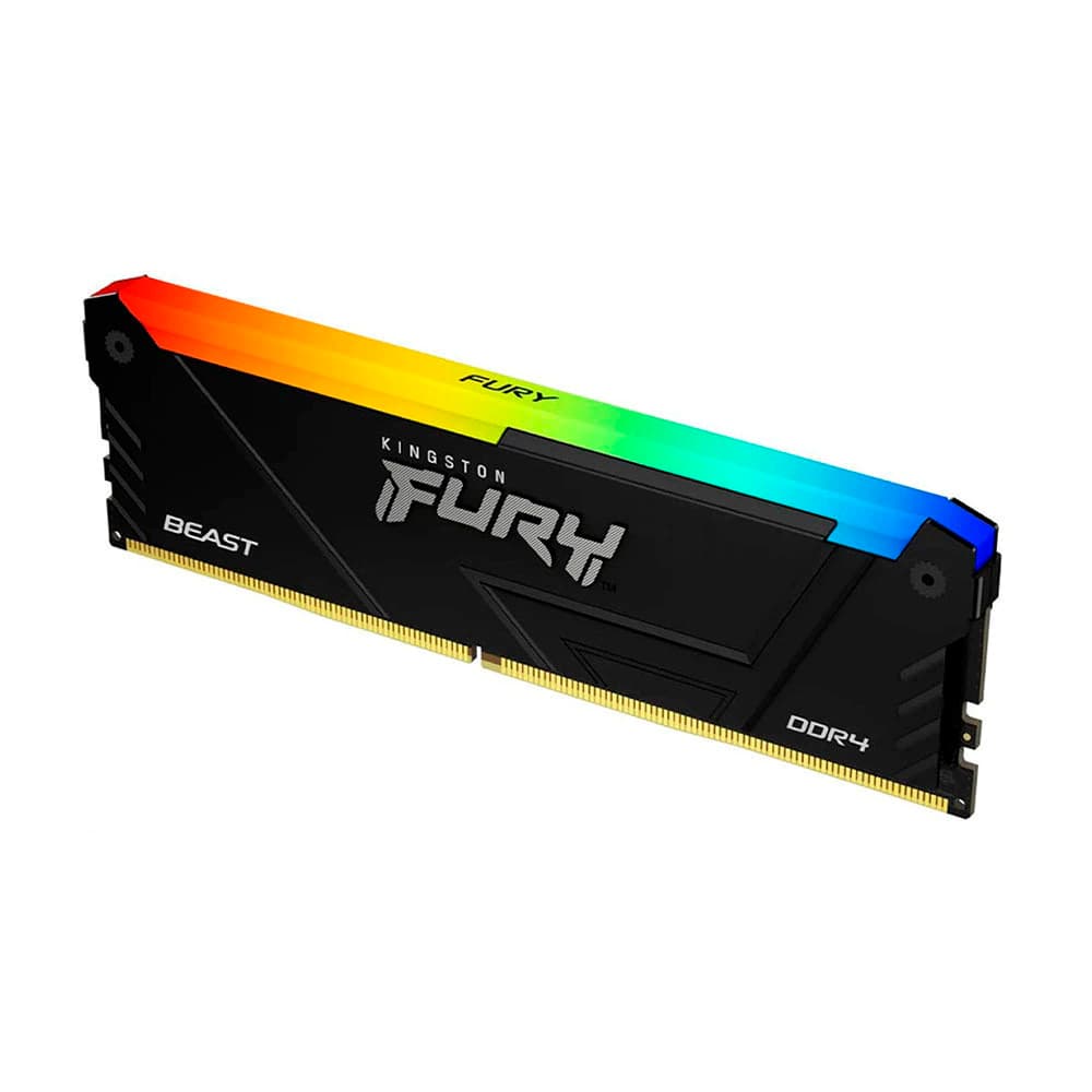 Memória Gamer Kingston Fury Beast Rgb Preta Ddriv 16gb Cl16 3200mhz - KF432C16BB2A/16