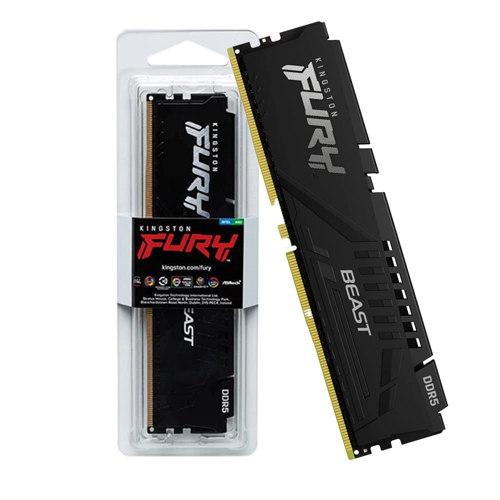 Memória Gamer Kingston Fury Beast Preta Ddr5 16gb Cl40 5200mhz - KF552C40BB-16