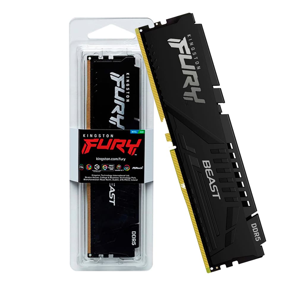 Memória Gamer Kingston Fury Beast Preta Ddr5 16gb Cl40 5600mhz - KF556C40BB-16