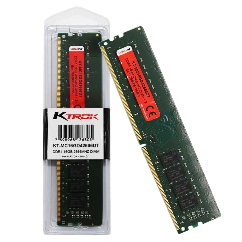 Memória Ktrok Value Ddriv 16gb Cl19 2666mhz - KT-MC16GD42666DT