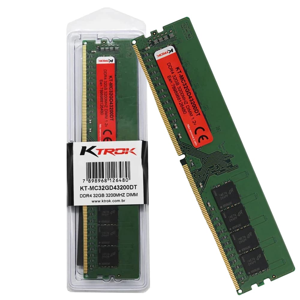 Memória Ktrok Value Ddriv 32gb Cl20 3200mhz - KT-MC32GD43200DT