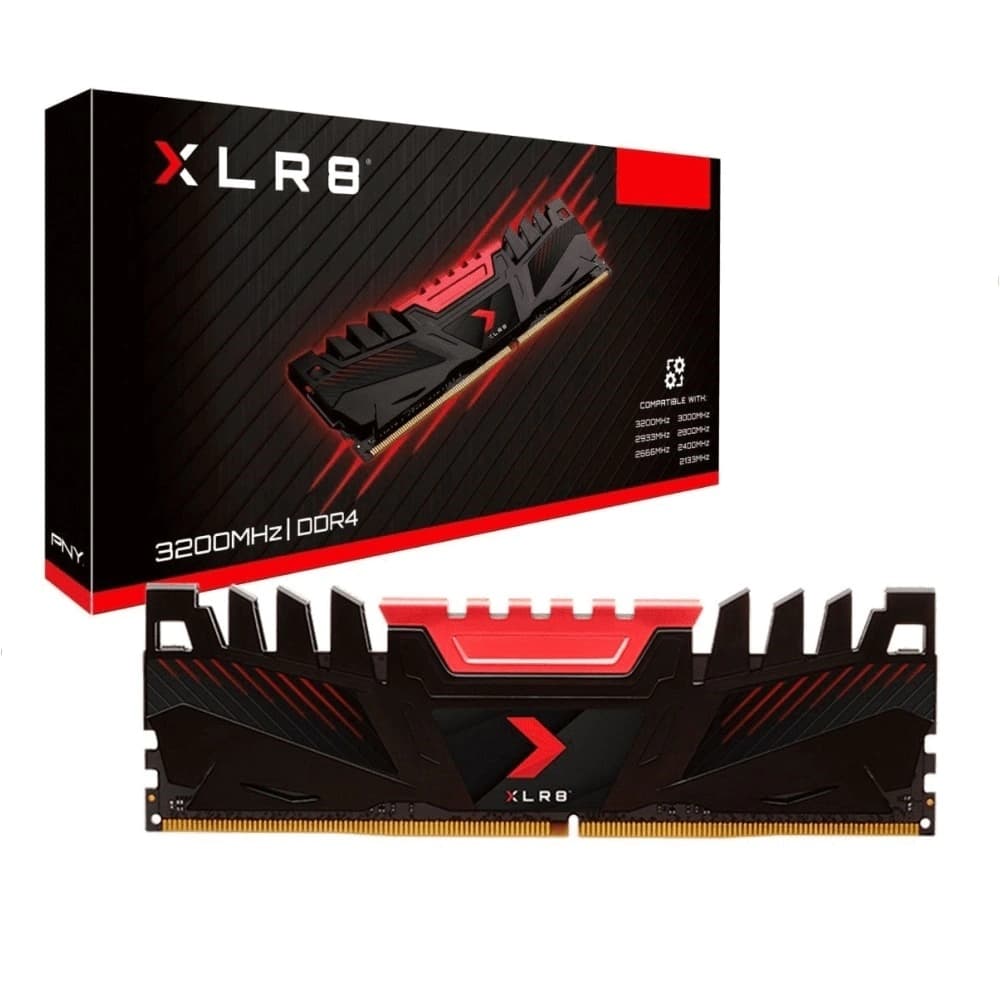 Memória Gamer Pny Xlr8 Preto/Vermelho Ddriv 16gb Cl16 3200mhz - MD16GD4320016XR
