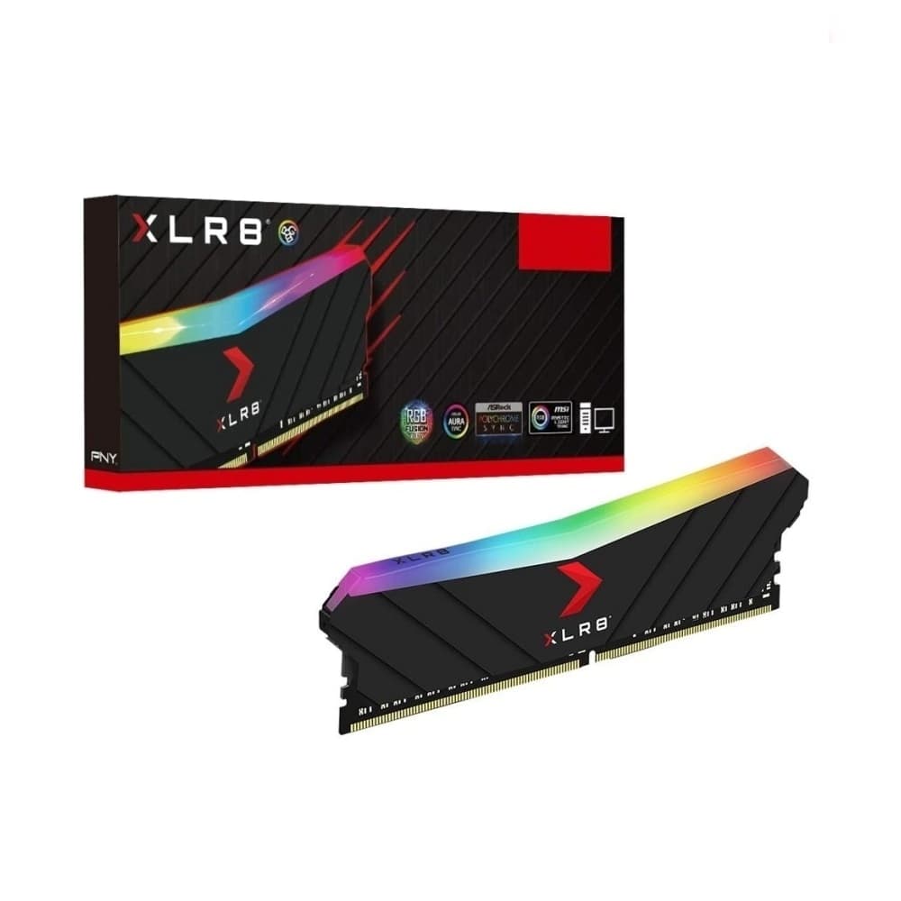 Memória Gamer Pny Xlr8 Preto Vermelho Rgb Ddriv 16gb Cl16 3200mhz