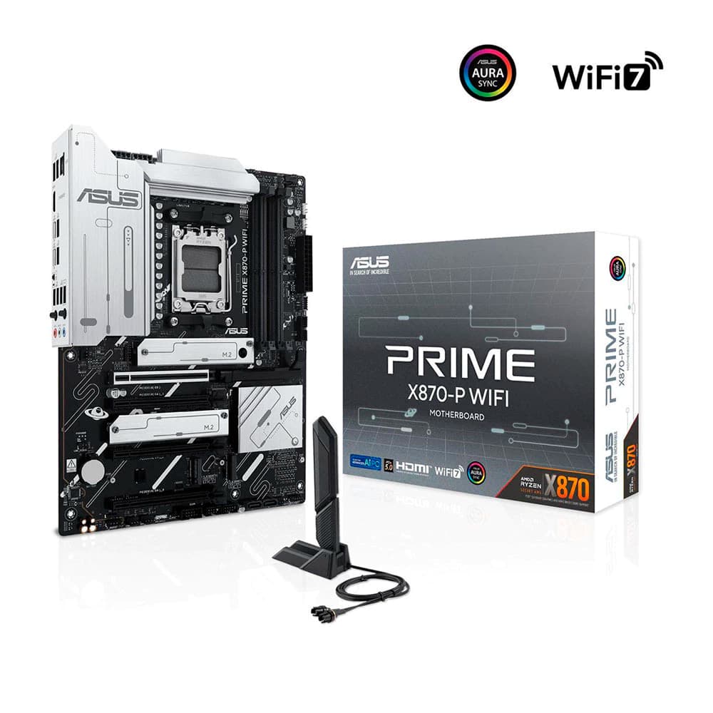 Placa Mãe Asus Prime X870-P Wifi, Amd Socket Am5 Atx, 4xddr5, Usb Tipo C, M.2, Rede Realtek 2.5gb, Wi-Fi 7, Hdmi, Dp