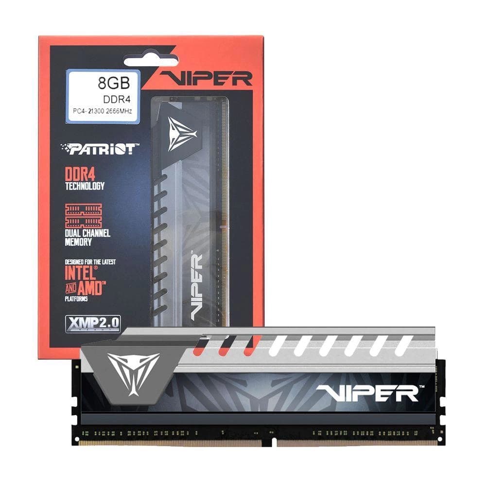 Memória Gamer Patriot Viper Elite Ddriv 8gb 2666mhz - PVE48G266C6GY