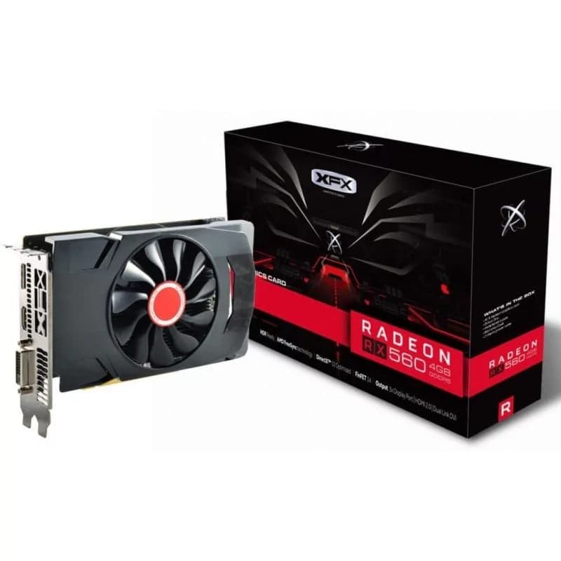 Placa De Vídeo Xfx Amd Radeon Core Dp 560d 4gb Gddr5 128 Bits - RX-560D4SFG5