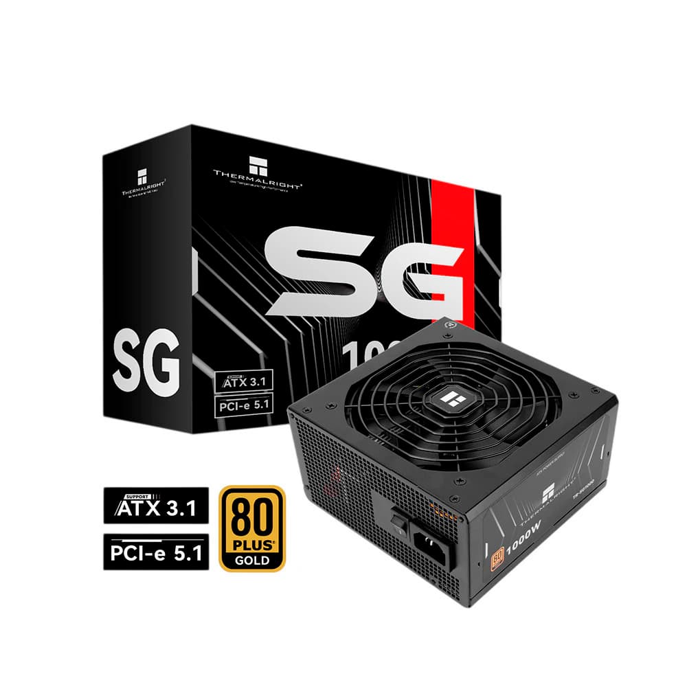 Fonte Real Thermalright Sg Series 1000w Preta Pci-E 5.1 80 Plus Gold Modular - SG-1000