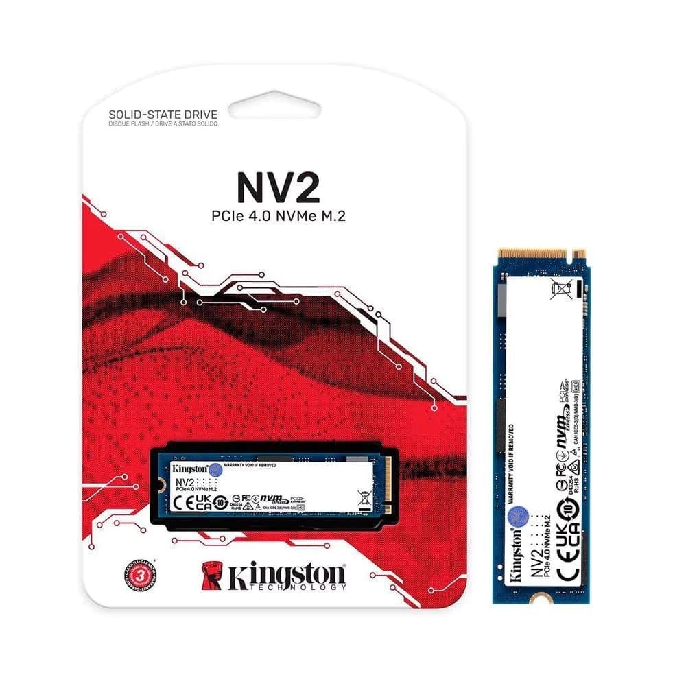 M.2 Kingston Nv2 Pci-E Nvme Gen4 1tb Leituras: 3500mb/S E Gravações: 2100mb/S - SNV2S/1000G