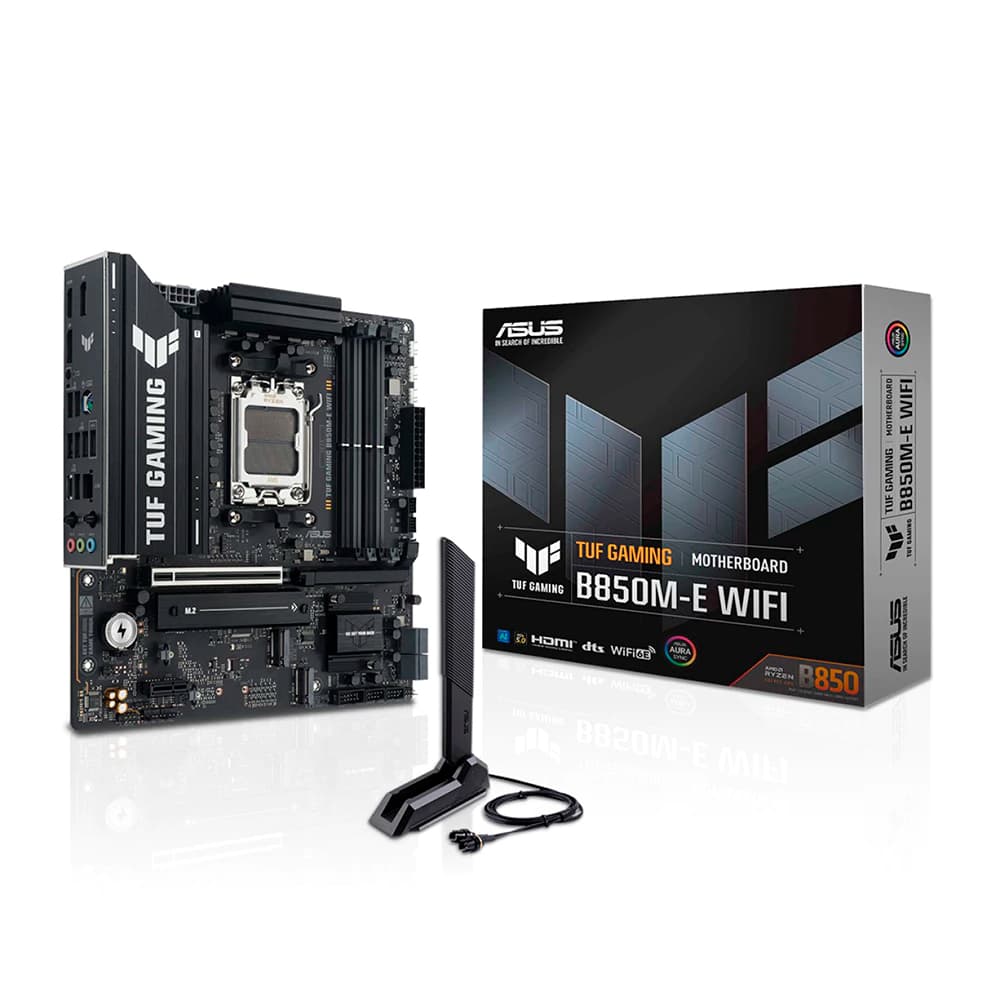 Placa Mãe Asus Tuf B850m-E Wifi, Amd Am5 Matx, 4xddr5, Usb Tipo C, Rede Realtek 2.5gb, Wi-Fi 6e, Hdmi, Dp