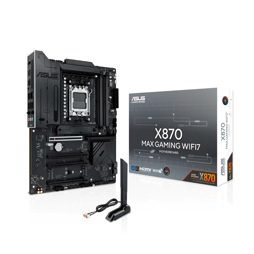 Placa Mãe Asus X870 Max Gaming Wifi7, Amd Socket Am5 Atx, 4xddr5, Usb Tipo C, M.2, Rede Realtek 2.5gb, Wi-Fi 7, Hdmi, Dp
