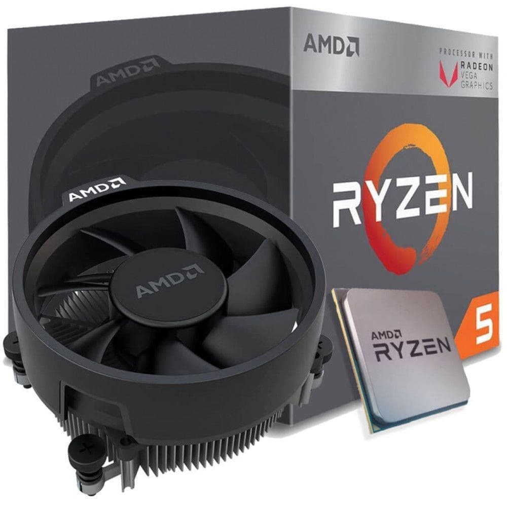 Processador Amd Ryzen 5 2400g, Raven Ridge, 2ª Geração, 4 Core 8 Threads, Cache 6mb, 3.6ghz (3.9ghz Max. Turbo) Am4, Radeon Rx Vega 11 Graphics - YD2400C5FBBOX