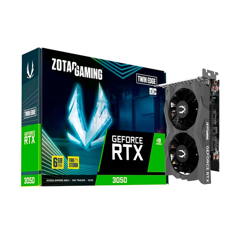 Placa De Vídeo Zotac Nvidia Geforce Twin Edge Oc Edition Preta Rtx3050 6gb Gddr6 128 Bits - ZT-A30510H-10L