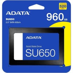 SSD Adata SU650 960 GB, SATA, Leitura: 520MB/s e Gravação: 450MB/s (ASU650SS-960GT-R)