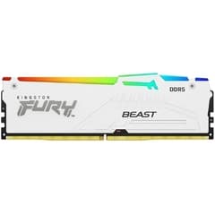 Memória Kingston Fury Beast, RGB, 16GB, 6000MHz, DDR5, CL30, XMP, Branco (KF560C30BWA-16)
