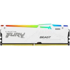 Memória Kingston Fury Beast, RGB, 32GB, 6000MHz, DDR5, CL30, XMP, Branco (KF560C30BWA-32)