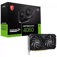 MSI NVIDIA GeForce RTX 4060 VENTUS 2X BLACK OC, 8GB, GDDR6, DLSS, Ray Tracing (912-V516-012)