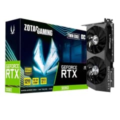 RTX 3060 Twin Edge OC Zotac Gaming GeForce, 12GB GDDR6, 15 Gbps, Ray Tracing (ZT-A30600H-10M)